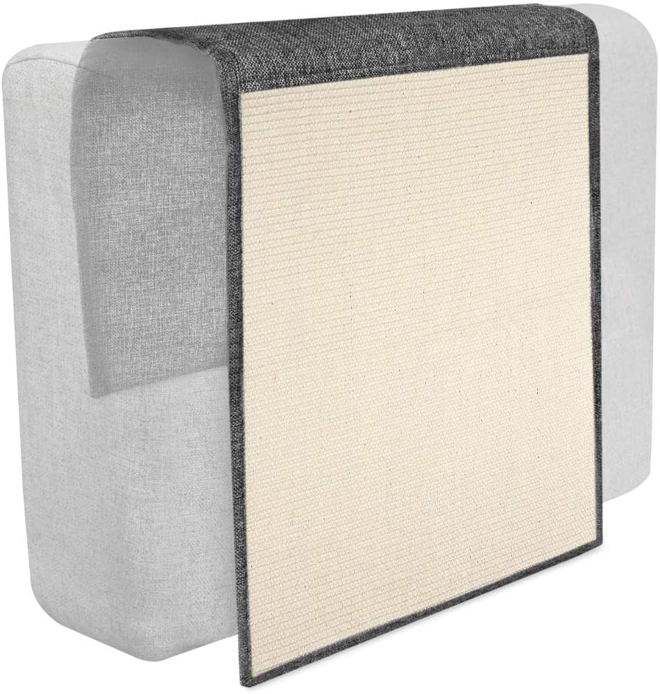 Navaris, Tappeto tiragraffi per gatti e per cani in sisal, 130x45 centimetri, Protezione per il divano e per mobili