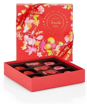 Venchi - Cofanetto San Valentino - Cioccolatini a cuore Extra Fondente 75% e al Latte, Granblend Montezuma Fruttato