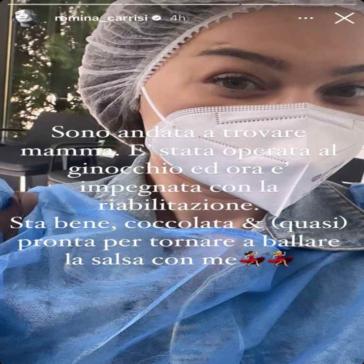 Romina Carrisi in ospedale