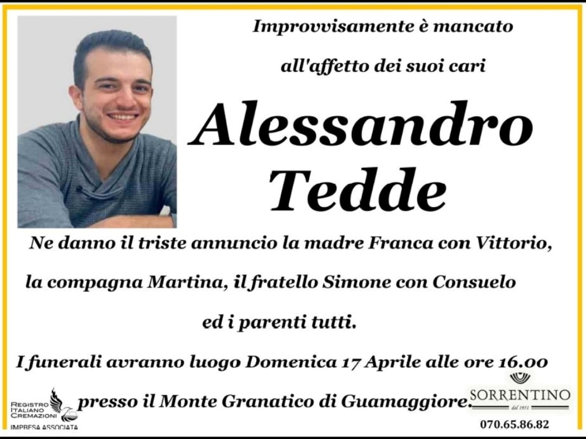 Tragedia Alessandro Tedde