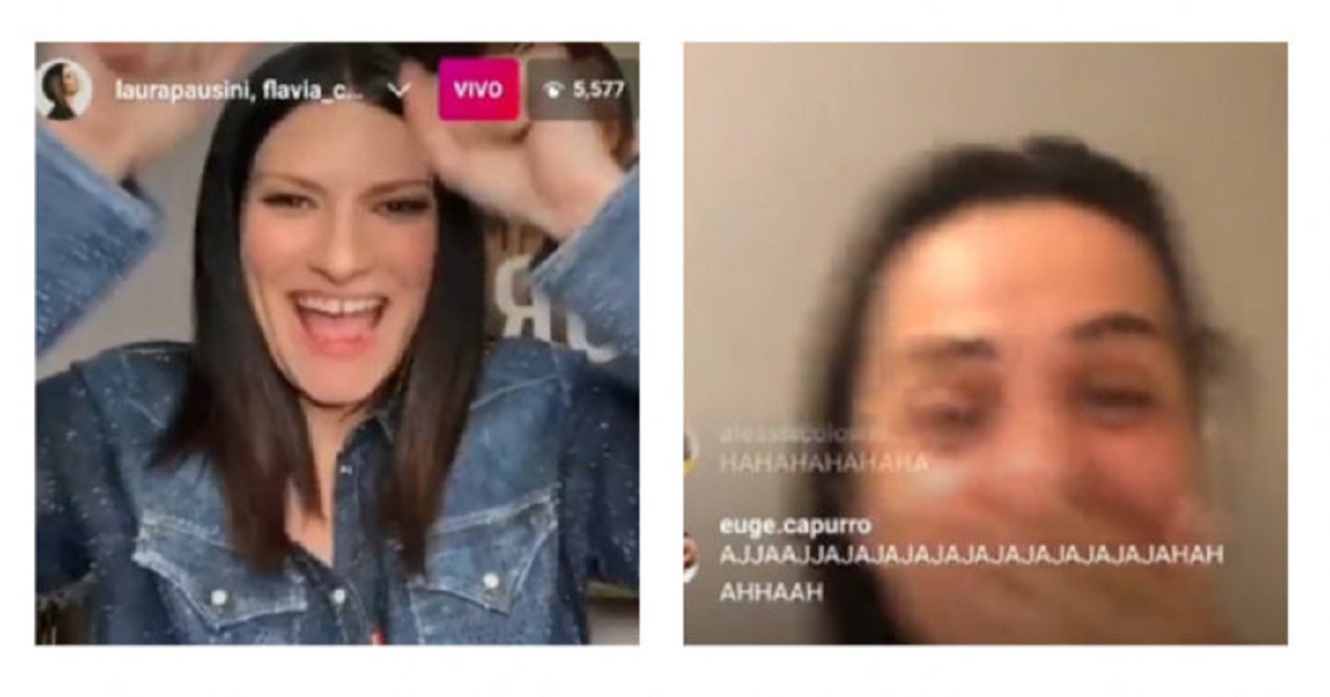 Laura Pausini in diretta su Instagram con una coppia che stava avendo un rapporto