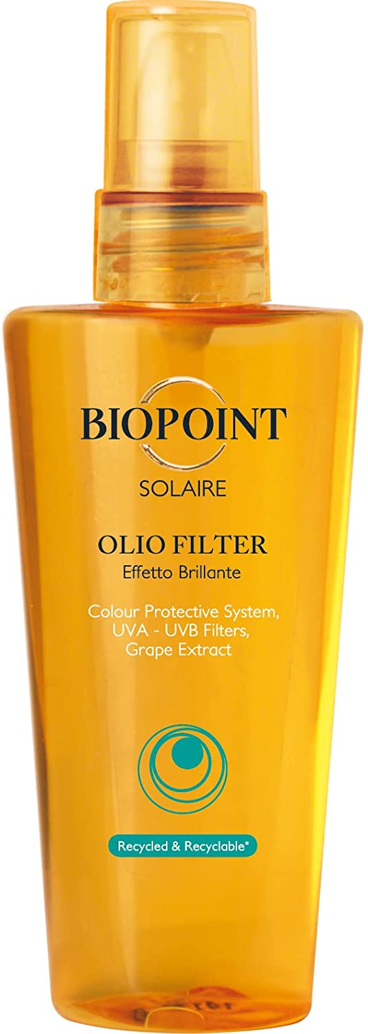 Biopoint Olio Solare Per Capelli Effetto Glossato 100 ml - Nutre e Rivitalizza i Capelli, Donando un Effetto Liscio, Ordinato e Brillante