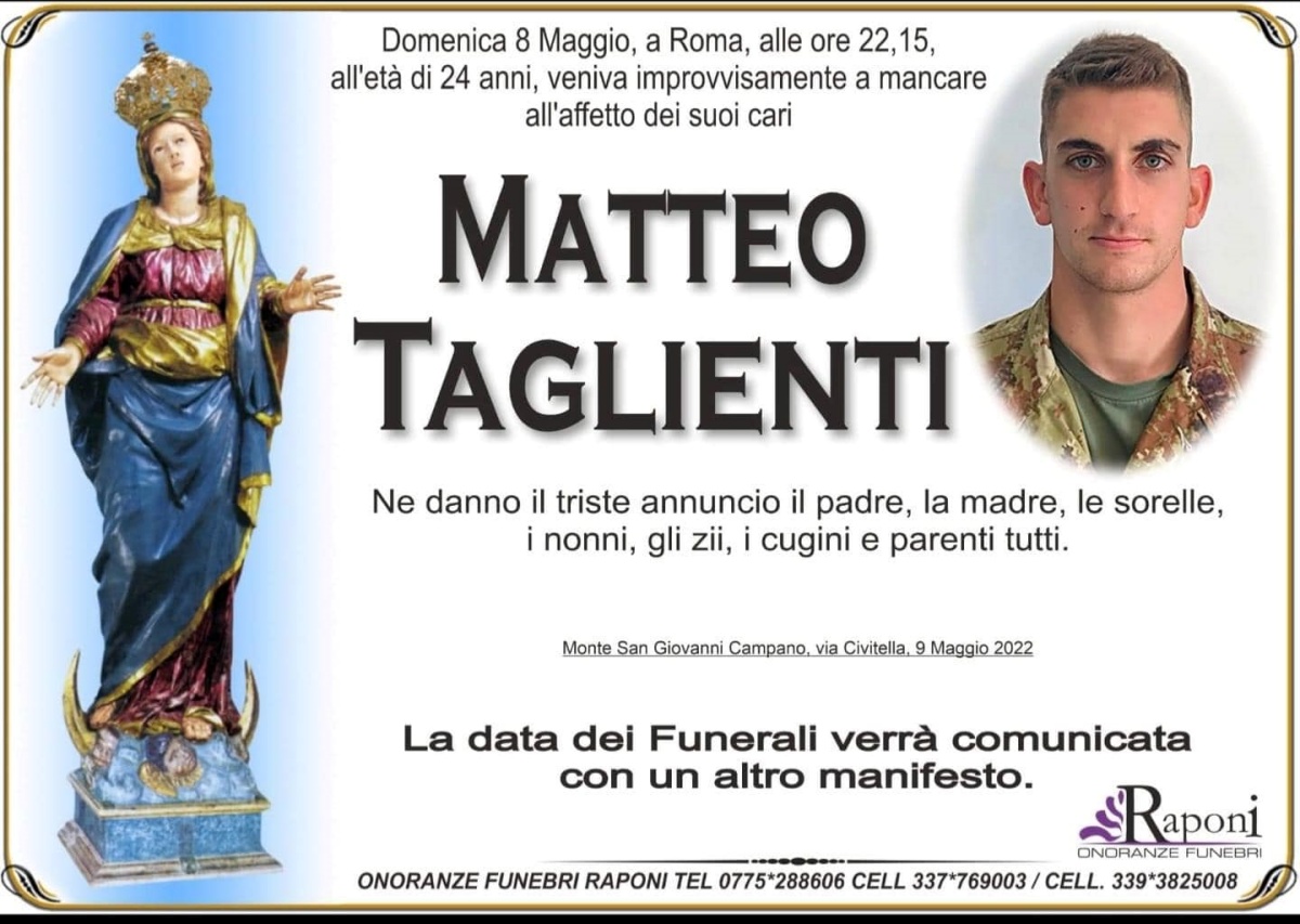 Morte Matteo Taglienti