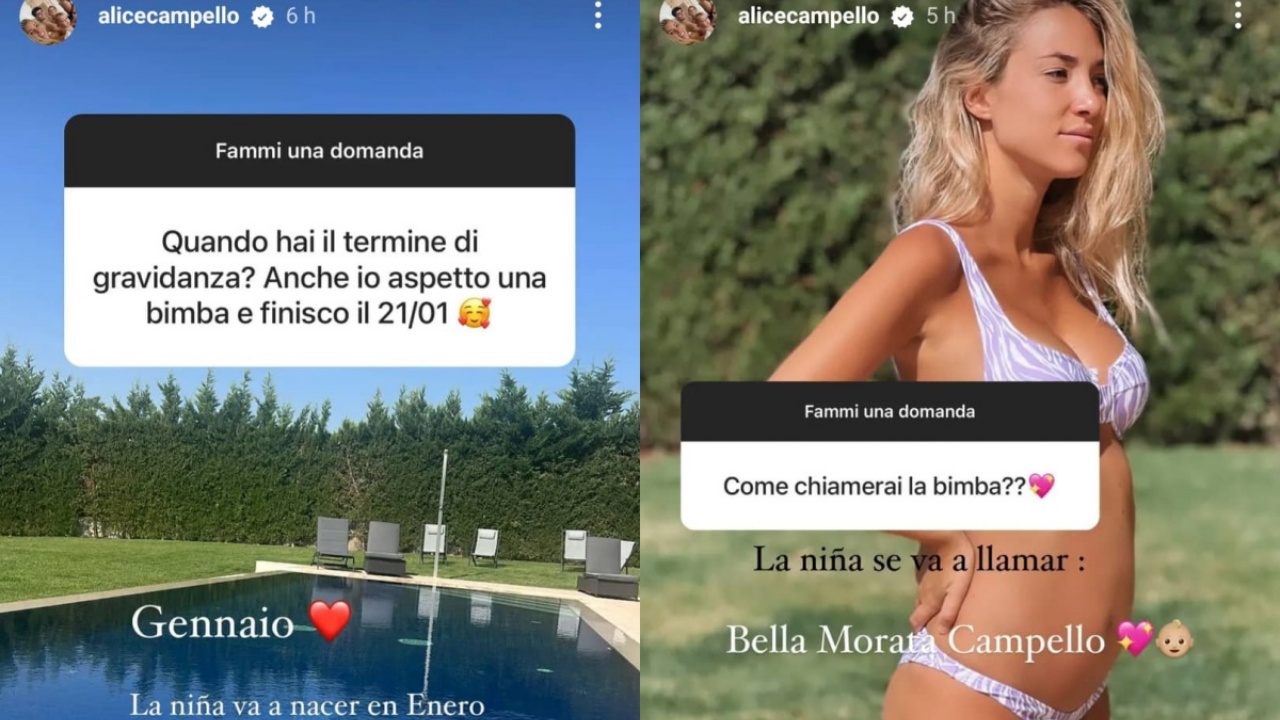 Alice Campello svela il nome della bimba