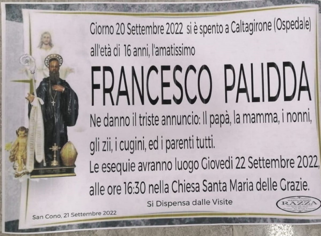 Francesco Palidda 16 anni 