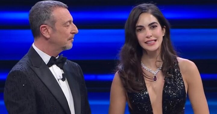 Amadeus e Rocio Munoz Morales a Sanremo