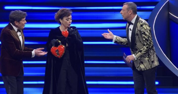 Chiara Francini con Amadeus e Gianni Morandi