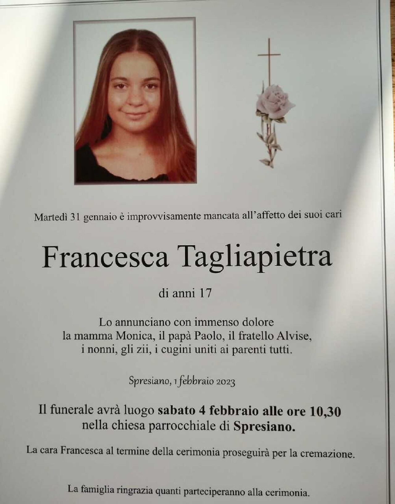 Francesca Tagliapietra cartello fubevre