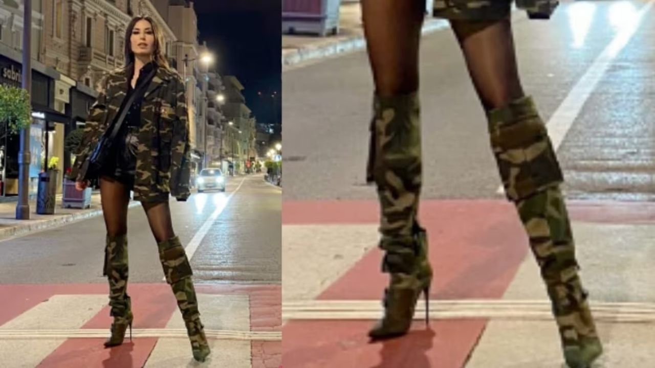 Elisabetta Gregoraci e il look mimetico da 5.000 euro