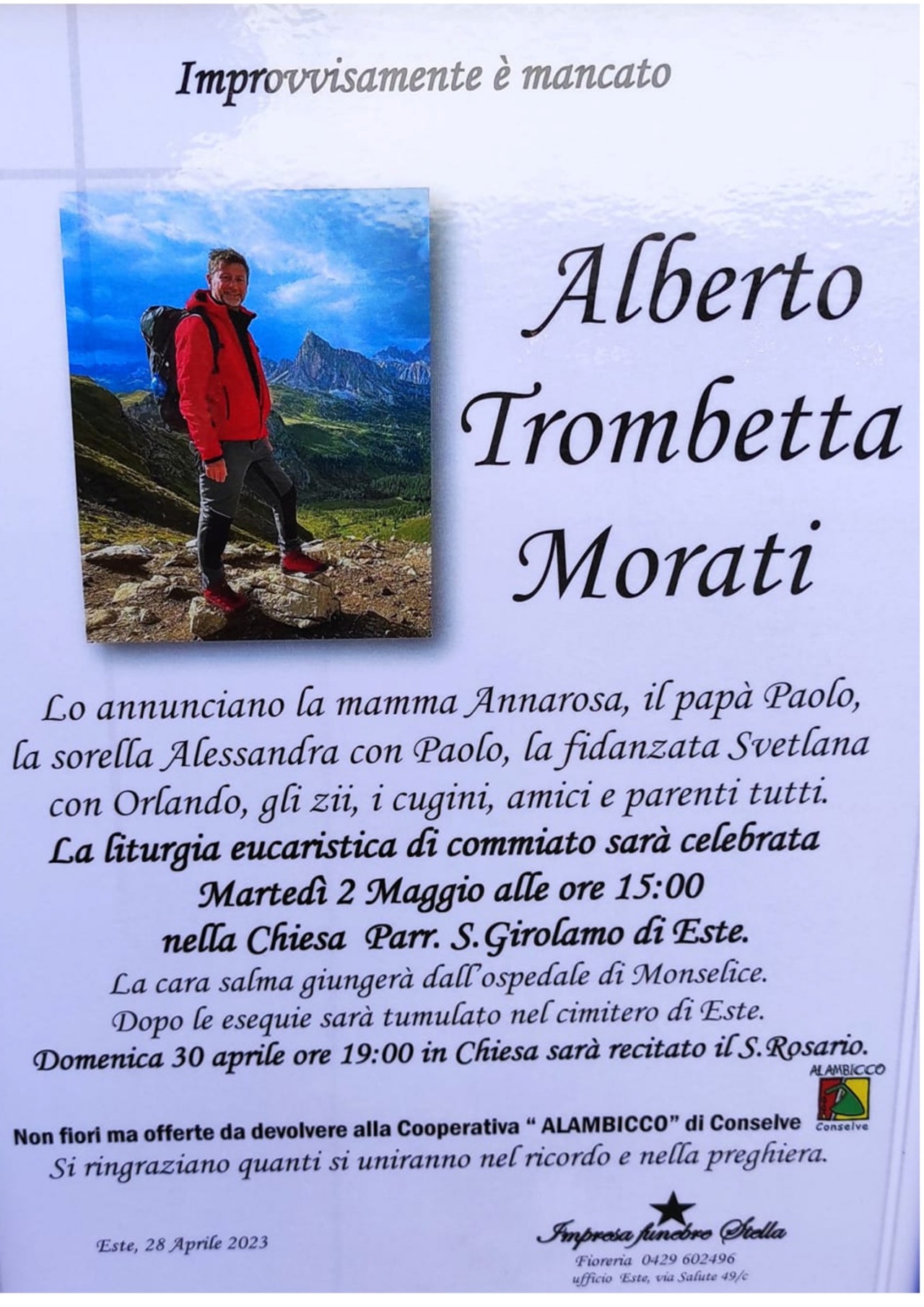 tumore fulminante Alberto Trombetta Morati