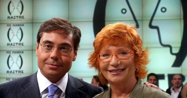 Anna Bartolini con il conduttore di Mi manda Raitre