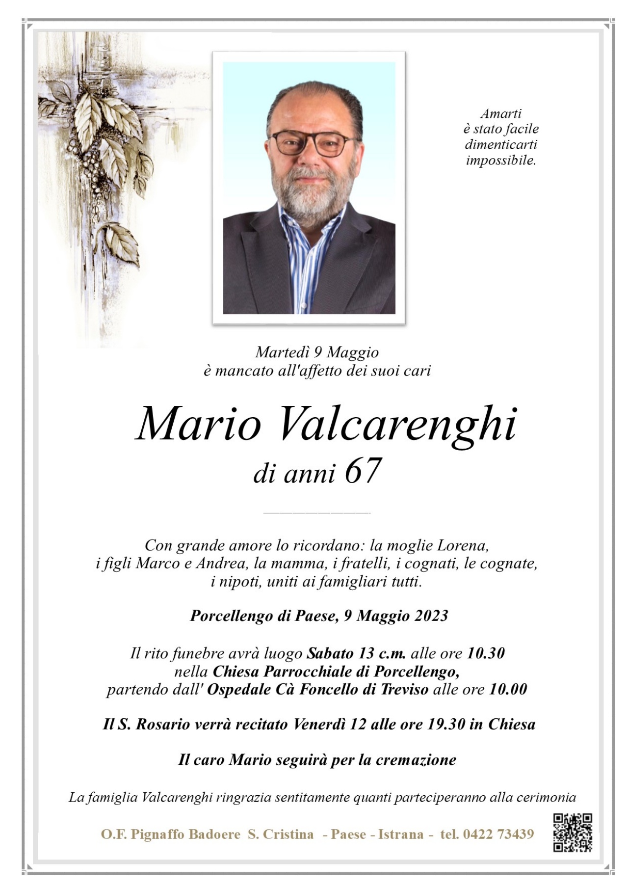 Mario Valcarenghi morto