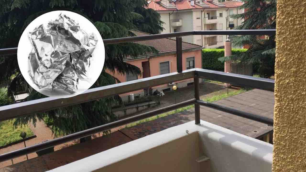 Carta stagnola sulla ringhiera del balcone: a cosa serve