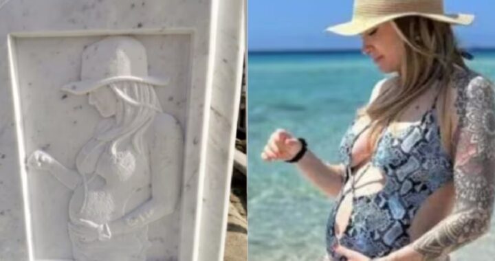 Giulia Tramontano bassorilievo della ragazza incinta