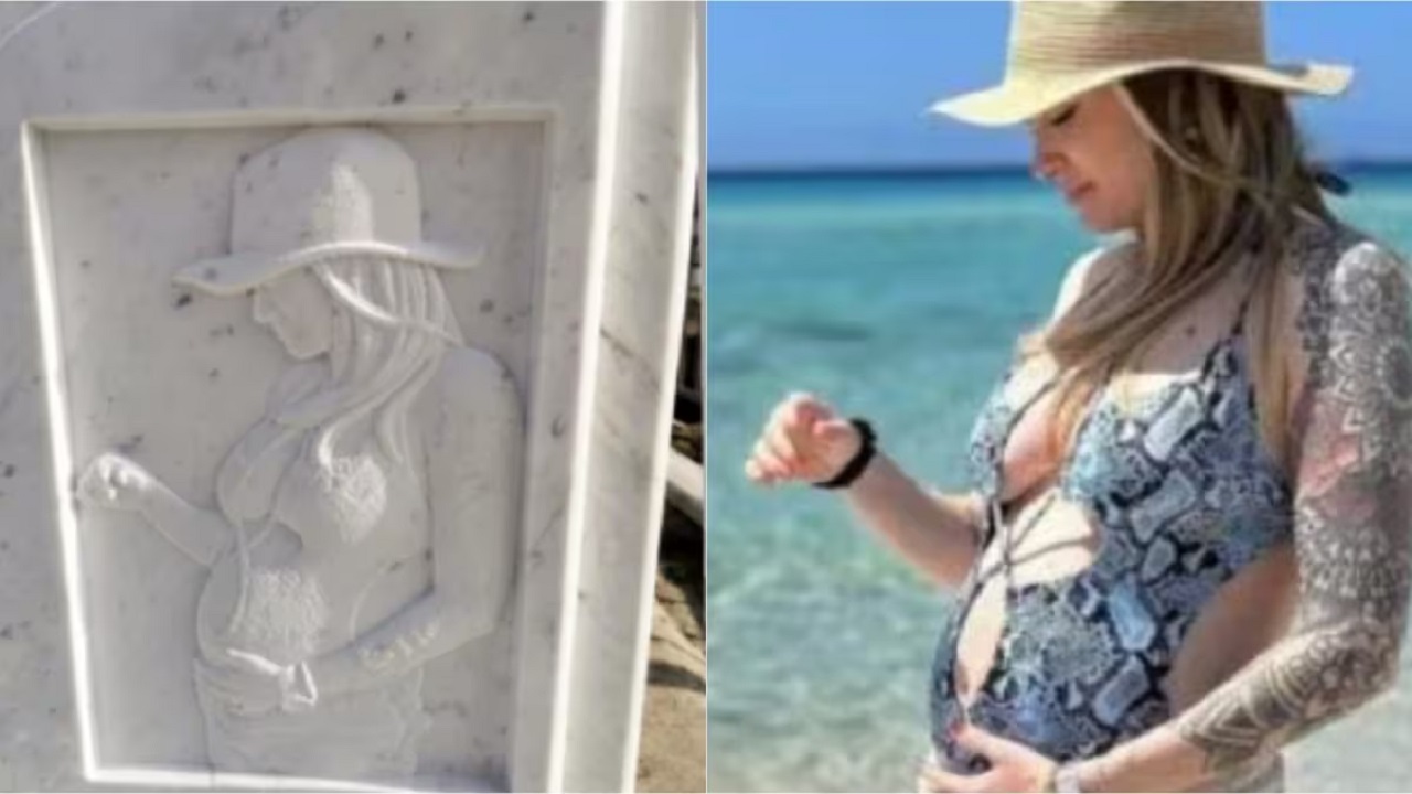 Giulia Tramontano bassorilievo della ragazza incinta