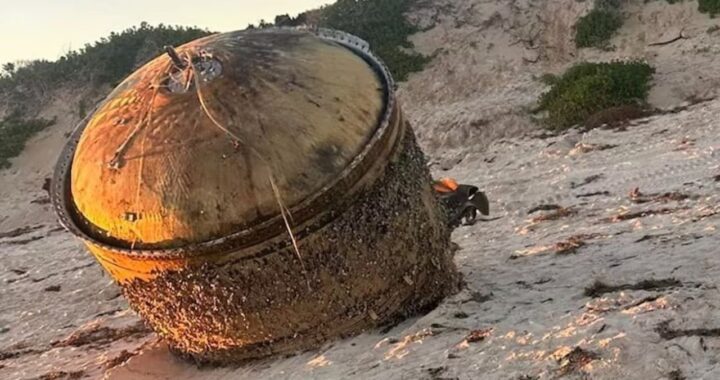 oggetto cilindrico spiaggia Australia
