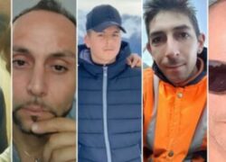 cinque operai investiti treno