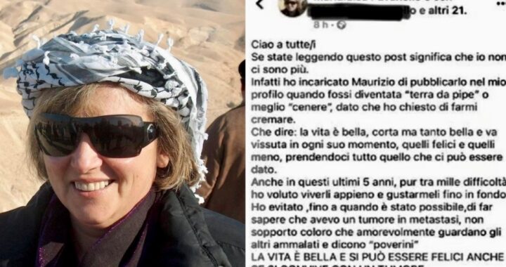 ultimo messaggio Marialuisa Pavanello