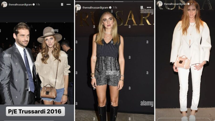 Chiara Ferragni alla sfilata Trussardi