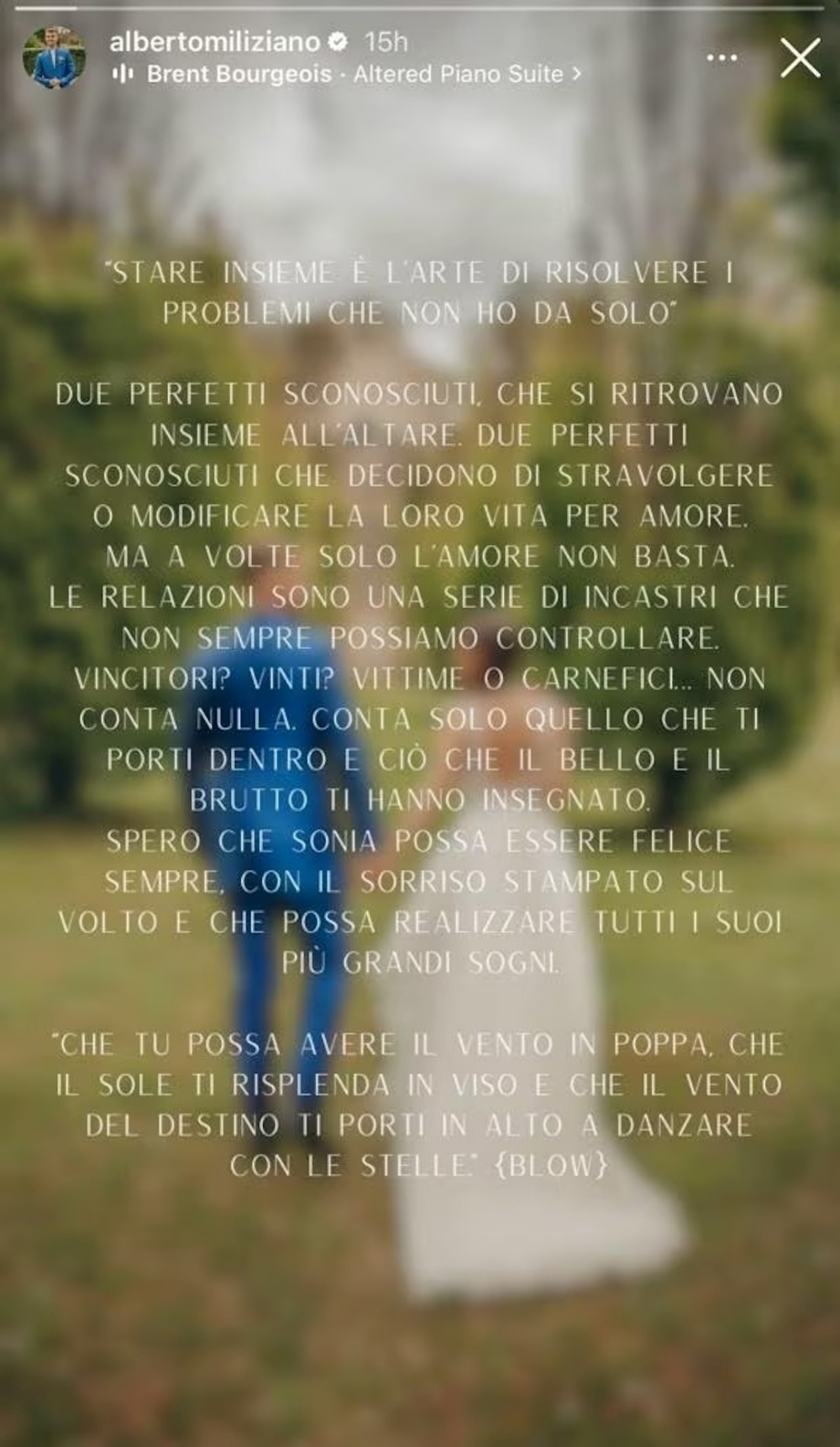 Alberto sulla separazione con Sonia