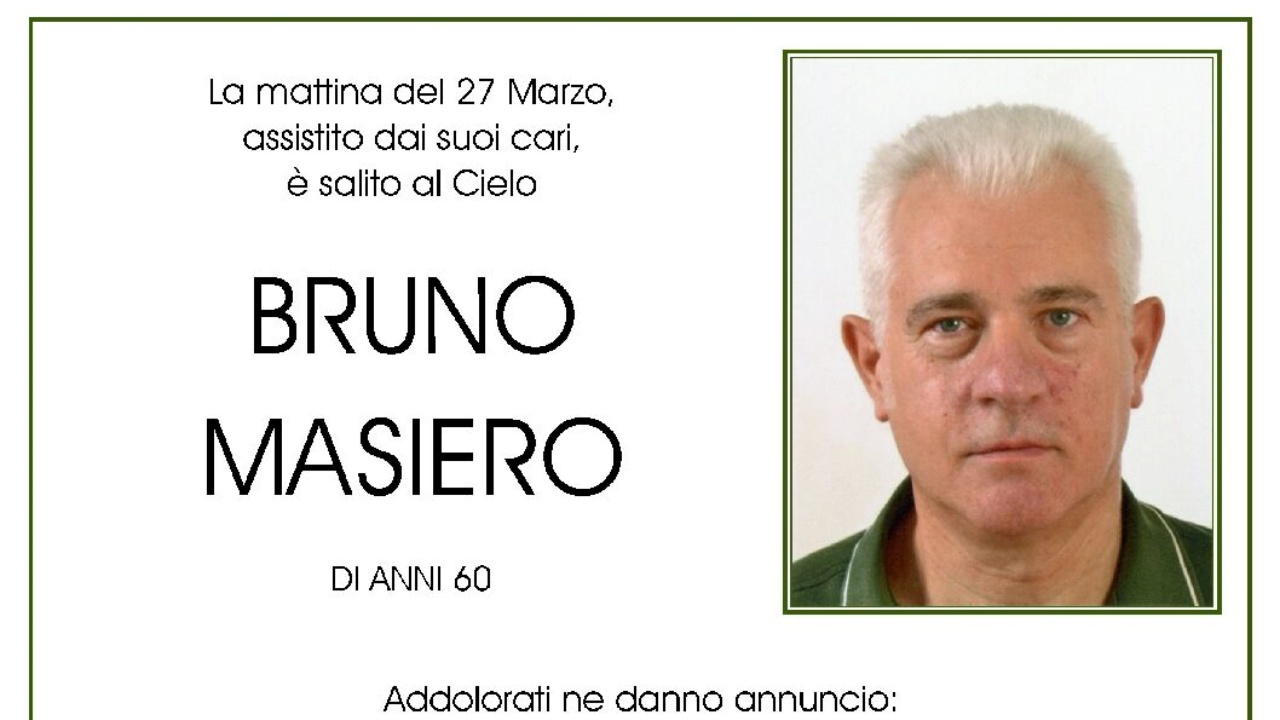 morto a 60 anno Bruno Masiero