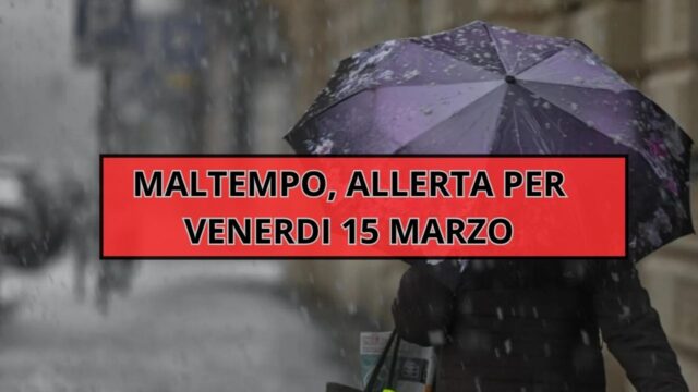 Maltempo, allerta gialla per venerdì 15 marzo 2024: la situazione nelle regioni colpite