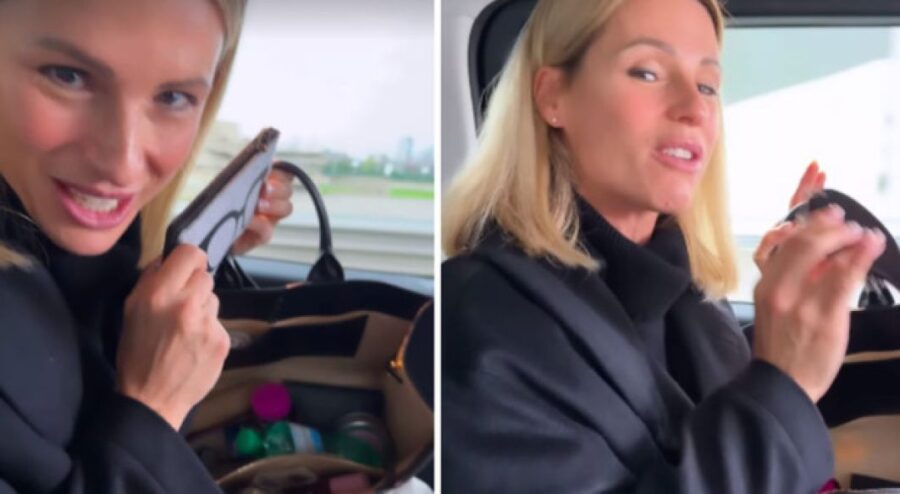 michelle hunziker, gioco delle borse