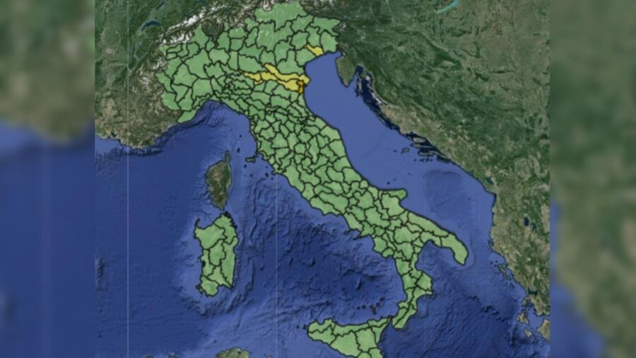 Le regioni coinvolte nell'allerta meteo