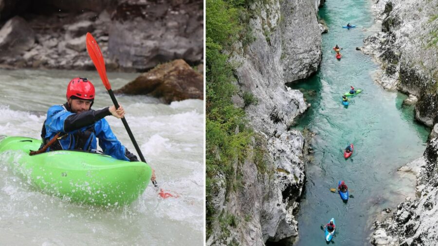 Matteo Fornaciari in kayak