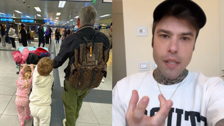 Fedez foto con i figli di spalle a Miami