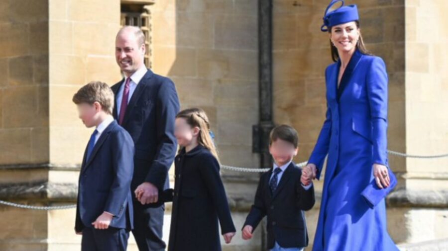 La principessa e il principe di Galles insieme ai figli