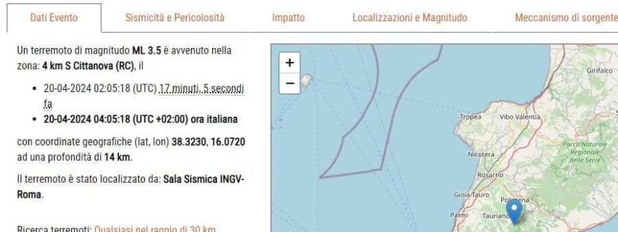 scosse di terremoto scuotono il sud della Penisola