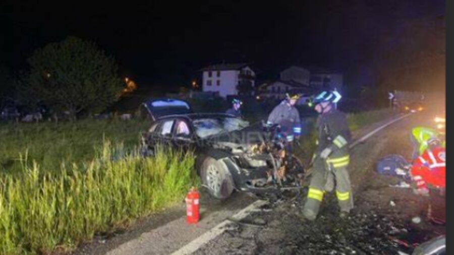 Accident in Clusone, involving a family
