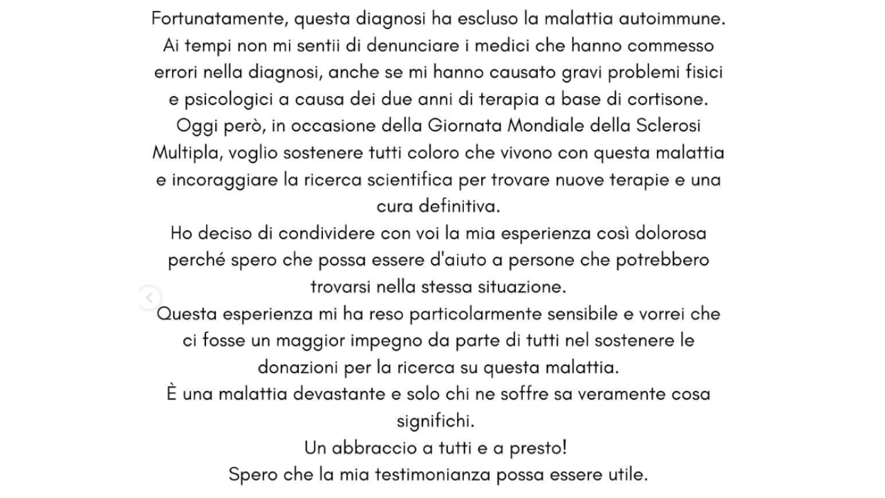 Le parole della Mennoia nel corso della giornata mondiale della sclerosi multipla
