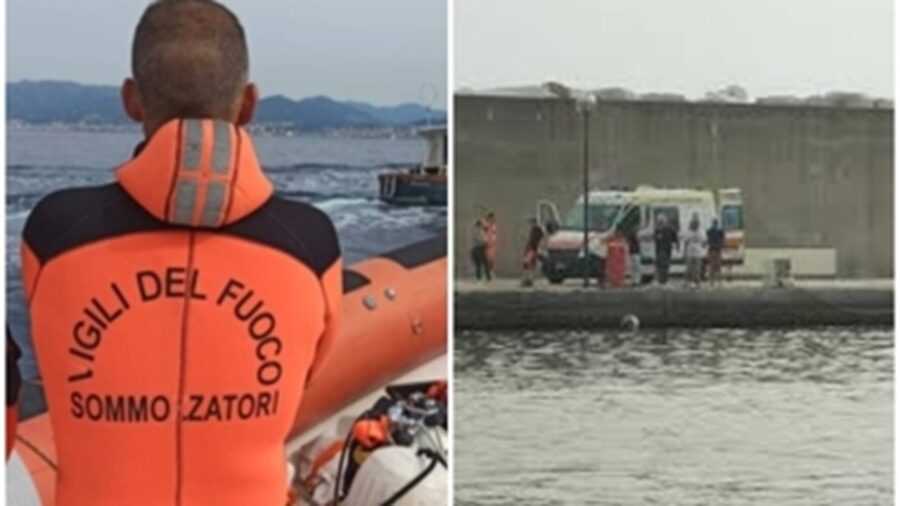 Auto in acqua al porto di Lavagna