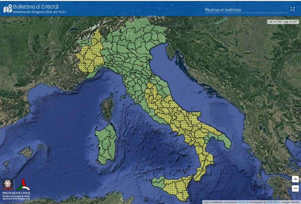 previsioni metereologiche per il 27 agosto
