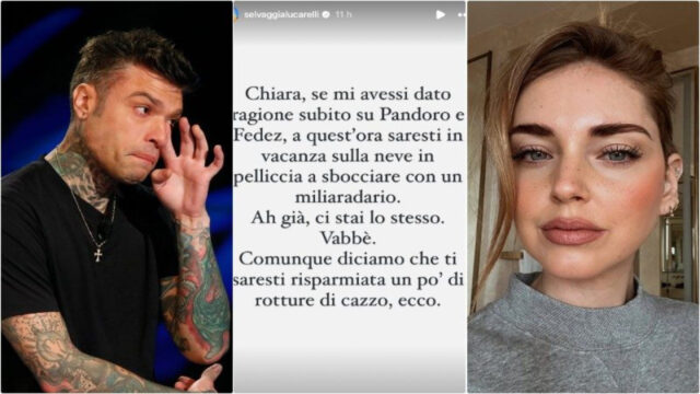 “Io te l’avevo..” la reazione di Selvaggia Lucarelli dopo i tradimenti di Fedez: il messaggio rivolto a Chiara Ferragni