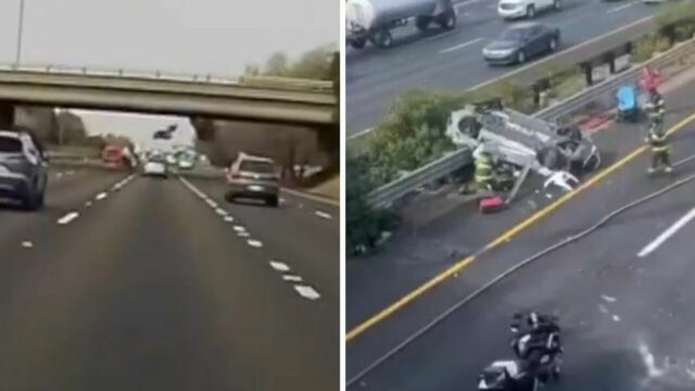 Spaventoso incidente stradale, auto cade dal cavalcavia, la situazione è seria: dove e cosa è successo 