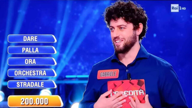 L’Eredità da record, chi è Gabriele Paolini, vincitore del montepremi di 200 mila euro