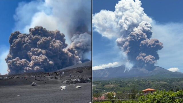 Turisti in fuga e crollo del cratere, paura per l’eruzione dell’Etna. Cosa sta succedendo