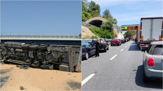 Drammatico incidente in autostrada, tir sfonda il guardrail, traffico in tilt: dove e cosa è successo 