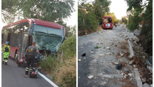 Drammatico incidente per un bus, schianto terribile
