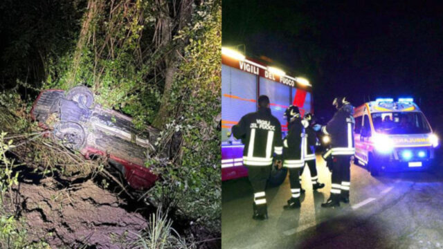 Auto si ribalta e precipita giù dal burrone: a bordo cinque giovani, choc per i soccorritori al loro arrivo
